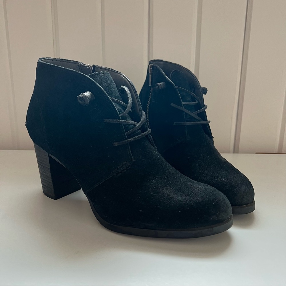 Sperry Black Suede Heel Bootie